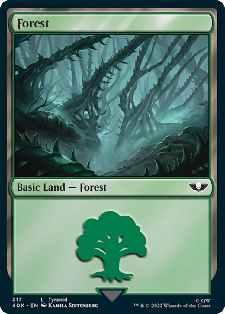 Forest (317) (Surge Foil) [Universes Beyond: Warhammer 40,000] | Local Legends