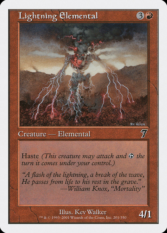 Lightning Elemental [Seventh Edition] | Local Legends