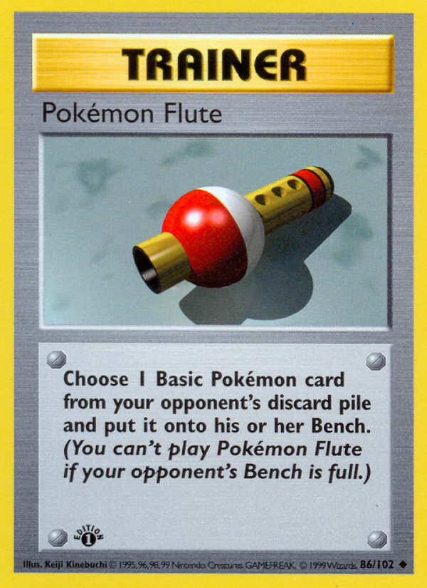 Pokemon Flute (86/102) (Shadowless) [Base Set 1st Edition] | Golgari Games