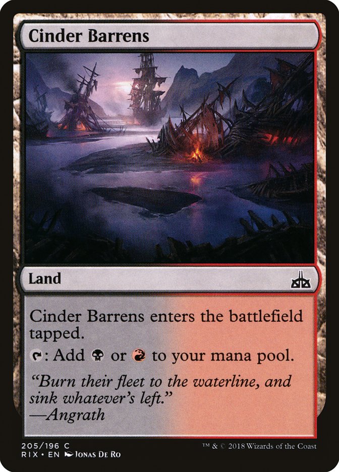 Cinder Barrens [Rivals of Ixalan] | Golgari Games