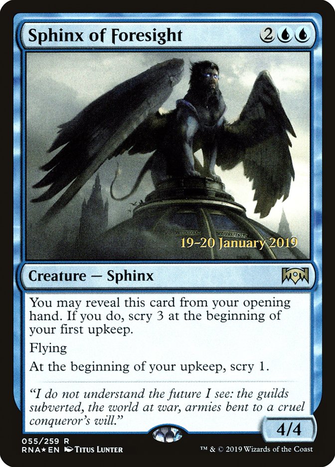 Sphinx of Foresight [Ravnica Allegiance Prerelease Promos] | Golgari Games