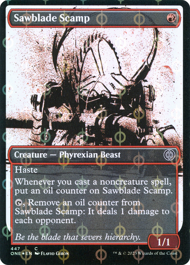 Sawblade Scamp (Showcase Ichor Step-and-Compleat Foil) [Phyrexia: All Will Be One] | Golgari Games