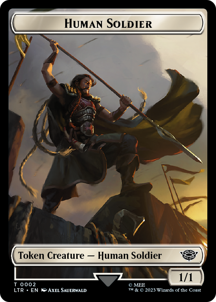 Food (10) // Human Soldier (02) Double-Sided Token [The Lord of the Rings: Tales of Middle-Earth Tokens] | Golgari Games