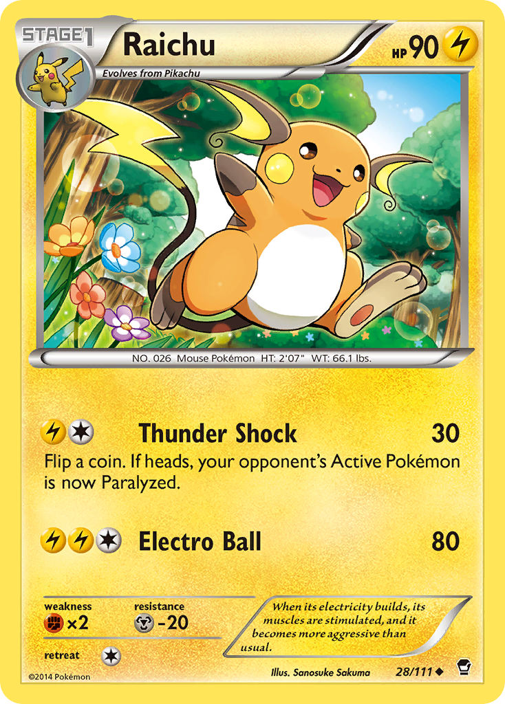 Raichu (28/111) [XY: Furious Fists] | Golgari Games