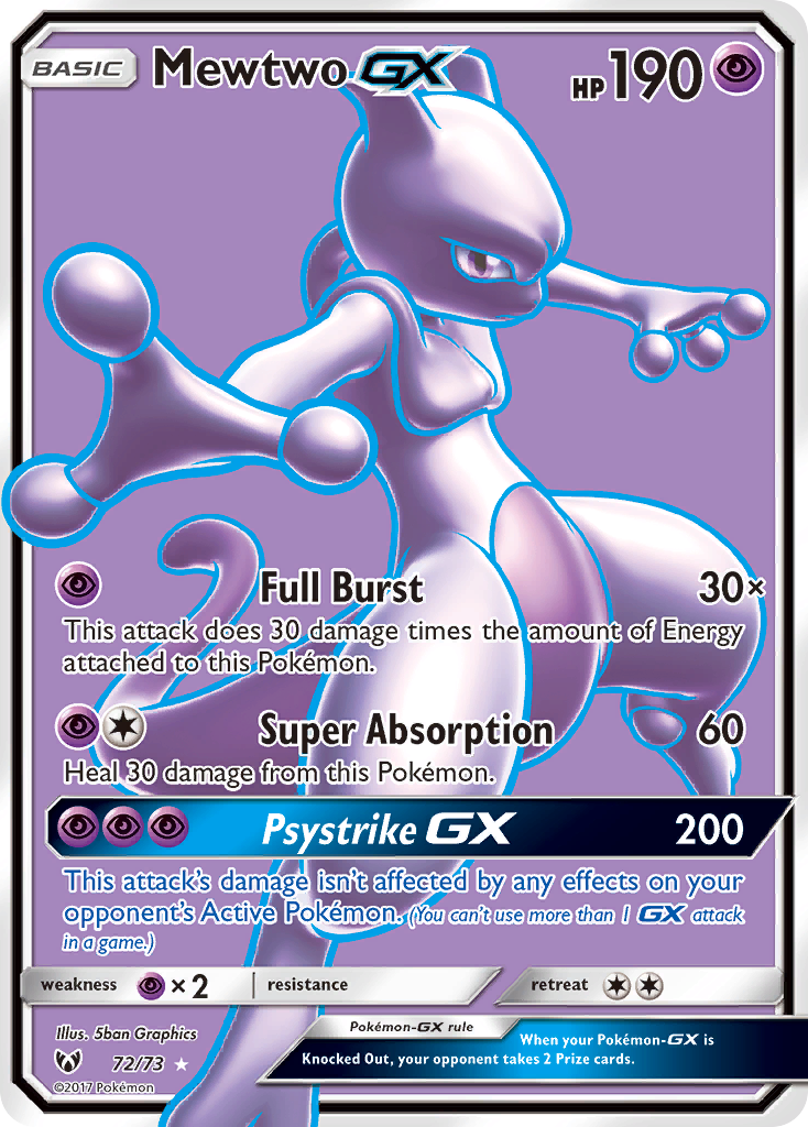 Mewtwo GX (72/73) [Sun & Moon: Shining Legends] | Golgari Games