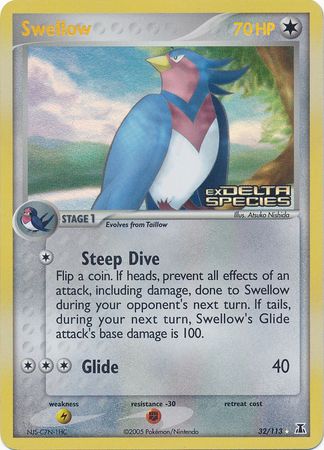Swellow (32/113) (Stamped) [EX: Delta Species] | Local Legends