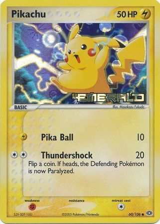 Pikachu (60/106) (Stamped) [EX: Emerald] | Golgari Games