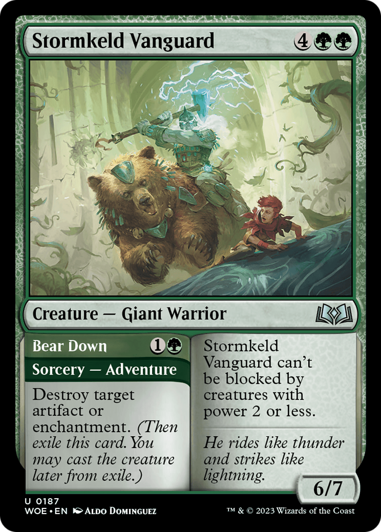 Stormkeld Vanguard // Bear Down [Wilds of Eldraine] | Golgari Games