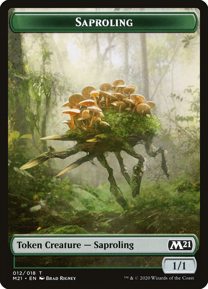 Bird // Saproling Double-sided Token [Core Set 2021 Tokens] | Golgari Games