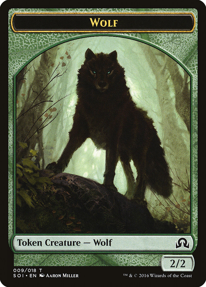 Wolf Token [Shadows over Innistrad Tokens] | Golgari Games