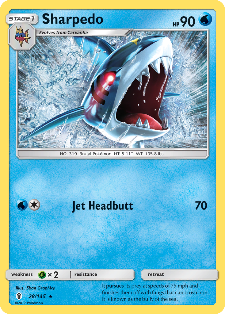 Sharpedo (28/145) [Sun & Moon: Guardians Rising] | Golgari Games