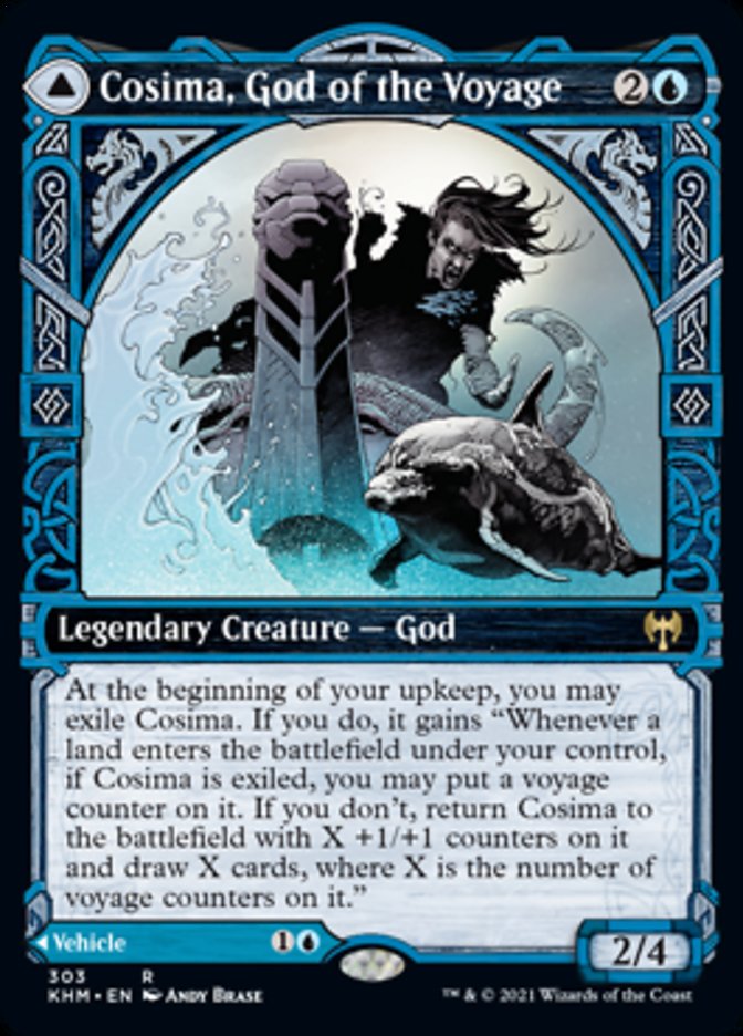 Cosima, God of the Voyage // The Omenkeel (Showcase) [Kaldheim] | Local Legends
