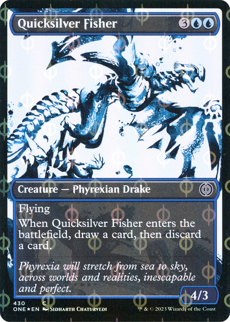 Quicksilver Fisher (Showcase Ichor Step-and-Compleat Foil) [Phyrexia: All Will Be One] | Local Legends