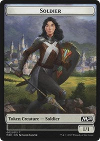 Soldier // Dinosaur Double-Sided Token [Game Night 2019 Tokens] | Golgari Games