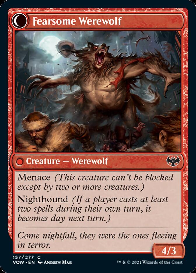 Fearful Villager // Fearsome Werewolf [Innistrad: Crimson Vow] | Golgari Games