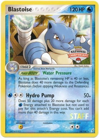 Blastoise (14/100) (National Championship Promo Staff) [EX: Crystal Guardians] | Golgari Games