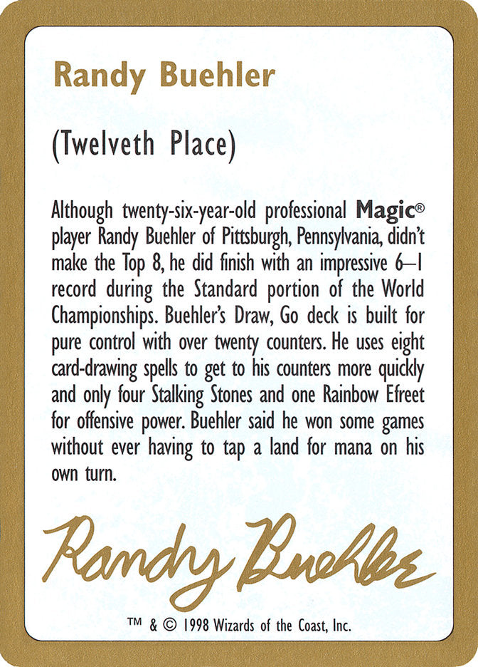 Randy Buehler Bio [World Championship Decks 1998] | Golgari Games