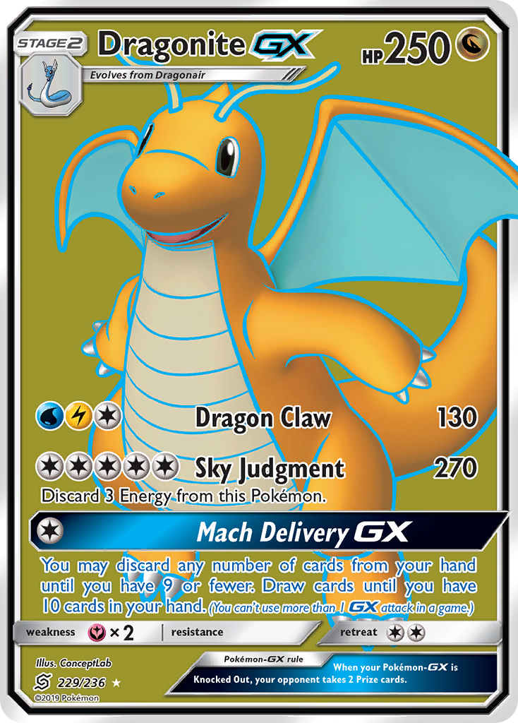 Dragonite GX (229/236) [Sun & Moon: Unified Minds] | Golgari Games