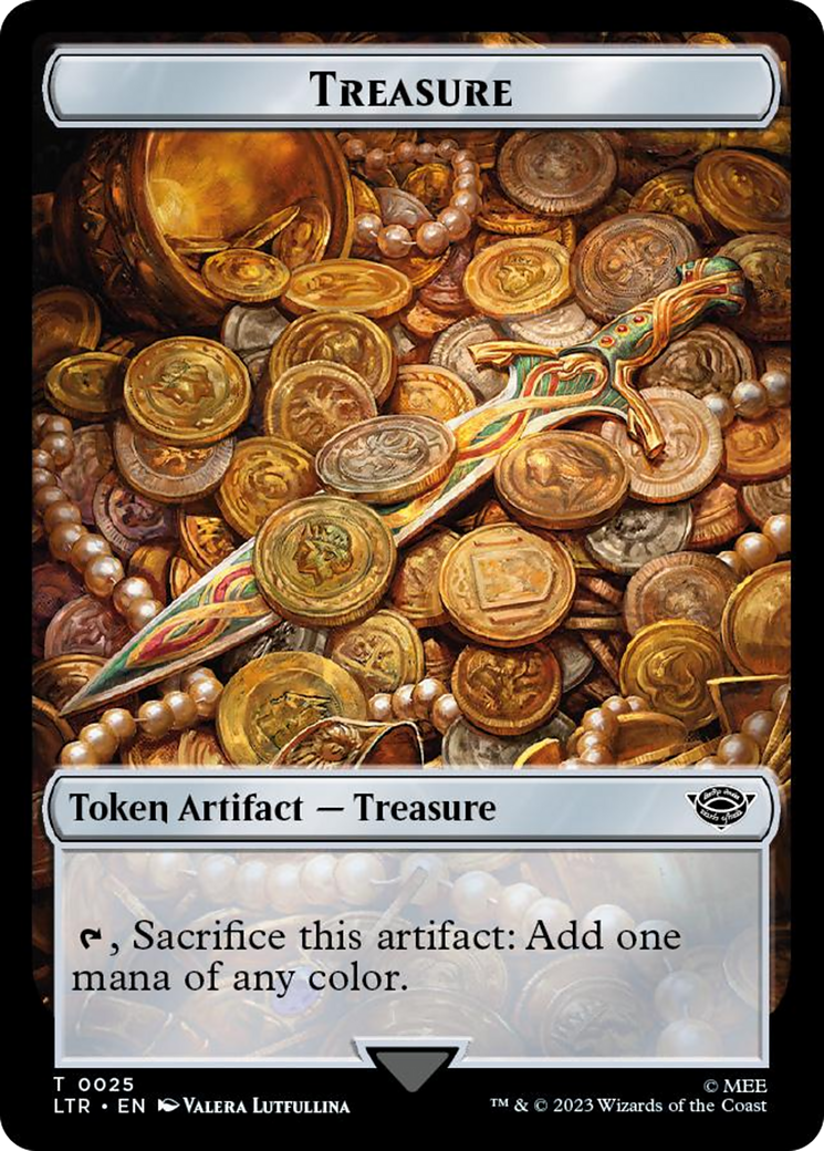 Treasure // Food (0022) Double-Sided Token (Surge Foil) [The Lord of the Rings: Tales of Middle-Earth Tokens] | Golgari Games