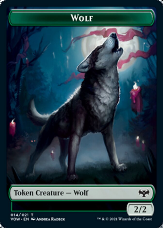 Blood // Wolf (014) Double-sided Token [Innistrad: Crimson Vow Tokens] | Golgari Games