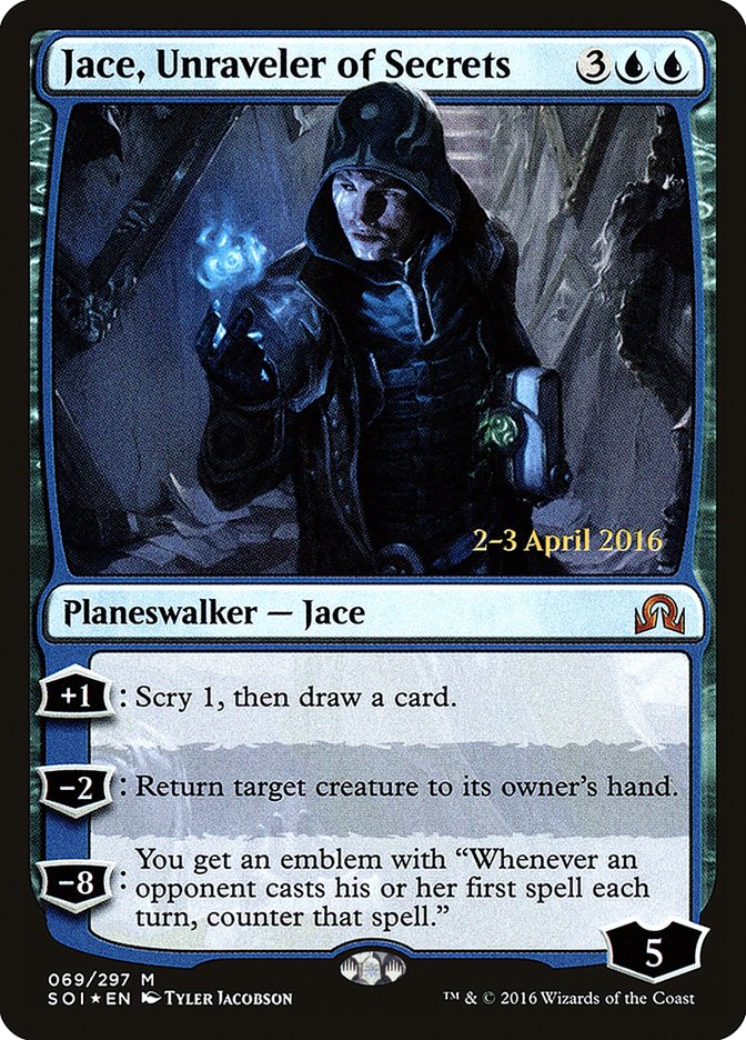 Jace, Unraveler of Secrets [Shadows over Innistrad Prerelease Promos] | Golgari Games