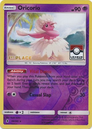 Oricorio (55/145) (League Promo 1st Place) [Sun & Moon: Guardians Rising] | Golgari Games