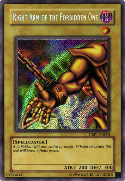 Right Arm of the Forbidden One [UBP1-EN003] Secret Rare | Golgari Games