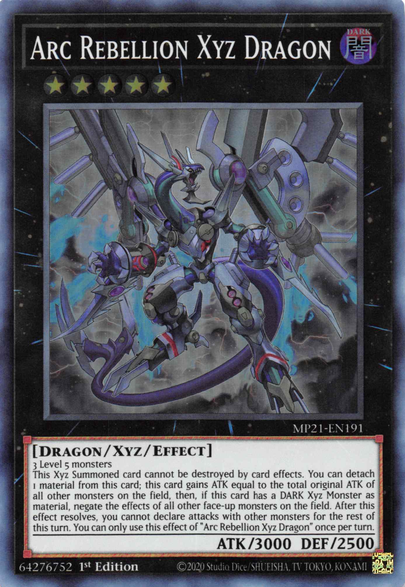 Arc Rebellion Xyz Dragon [MP21-EN191] Super Rare | Golgari Games