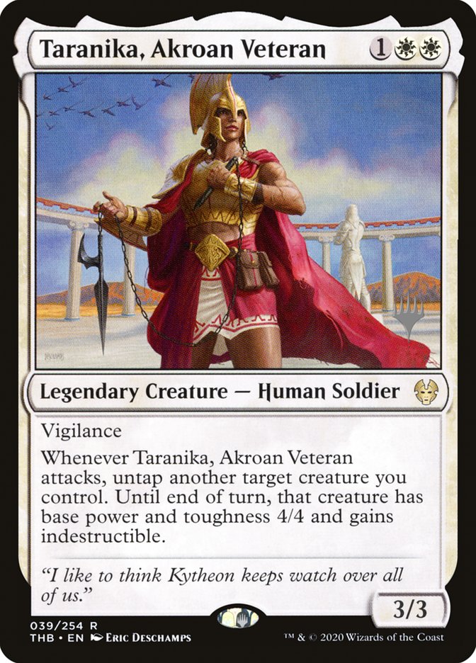 Taranika, Akroan Veteran (Promo Pack) [Theros Beyond Death Promos] | Local Legends