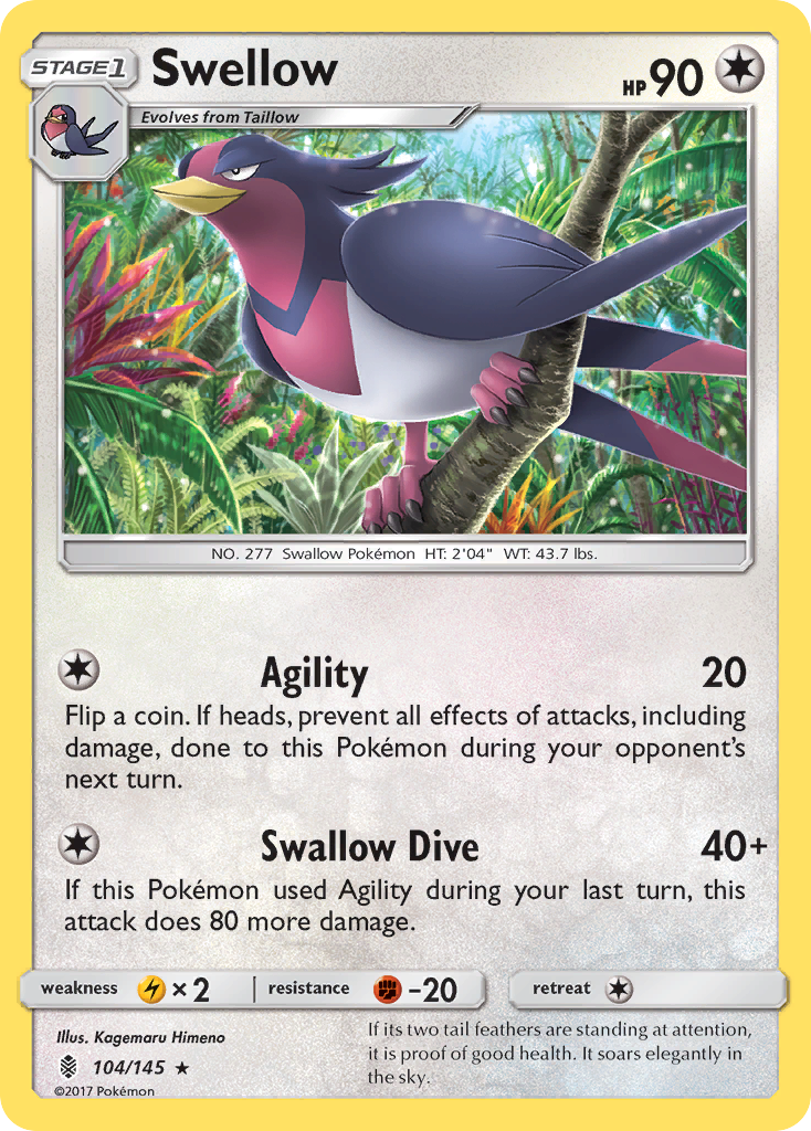 Swellow (104/145) [Sun & Moon: Guardians Rising] | Golgari Games