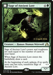 Sage of Ancient Lore // Werewolf of Ancient Hunger [Shadows over Innistrad Prerelease Promos] | Golgari Games