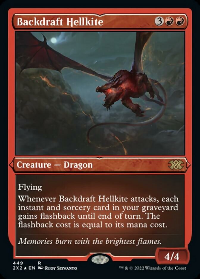 Backdraft Hellkite (Foil Etched) [Double Masters 2022] | Golgari Games