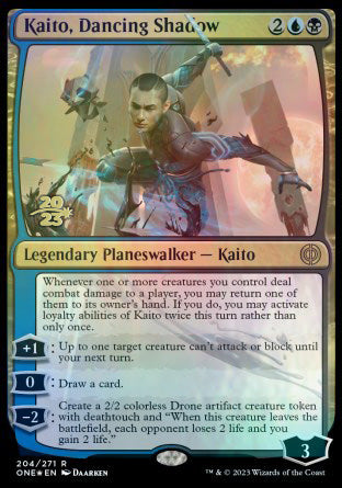 Kaito, Dancing Shadow [Phyrexia: All Will Be One Prerelease Promos] | Golgari Games