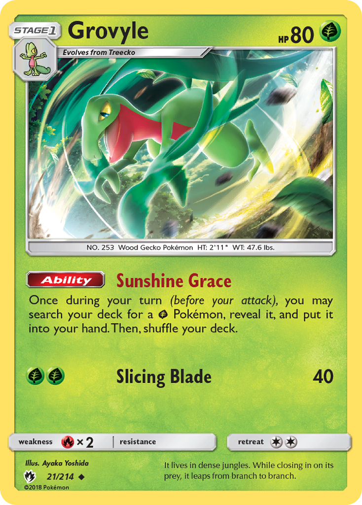 Grovyle (21/214) [Sun & Moon: Lost Thunder] | Golgari Games