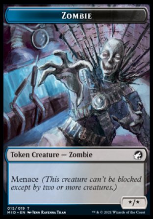Clue // Zombie (015) Double-sided Token [Innistrad: Midnight Hunt Tokens] | Local Legends