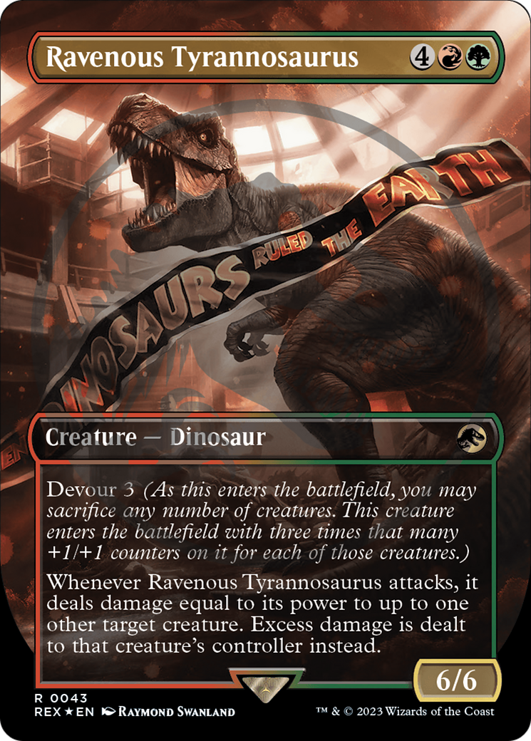 Ravenous Tyrannosaurus Emblem (Borderless) [Jurassic World Collection Tokens] | Golgari Games