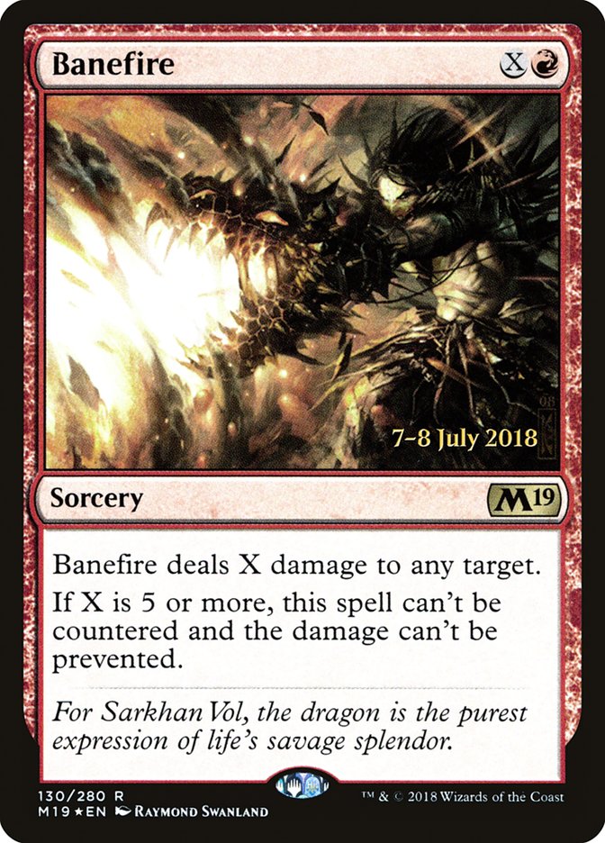 Banefire [Core Set 2019 Prerelease Promos] | Golgari Games