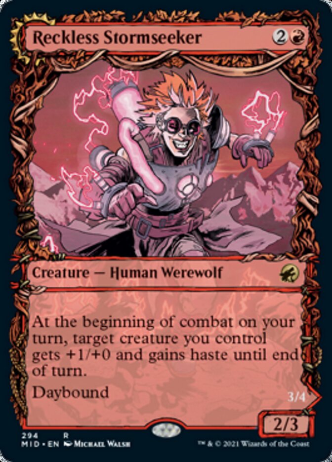 Reckless Stormseeker // Storm-Charged Slasher (Showcase Equinox) [Innistrad: Midnight Hunt] | Local Legends