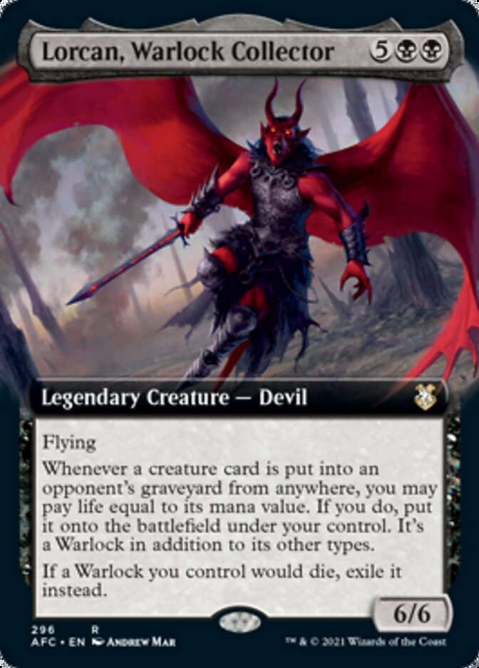 Lorcan, Warlock Collector (Extended Art) [Dungeons & Dragons: Adventures in the Forgotten Realms Commander] | Local Legends