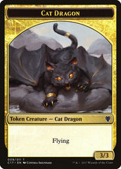 Gold // Cat Dragon Double-sided Token [Commander 2017 Tokens] | Golgari Games