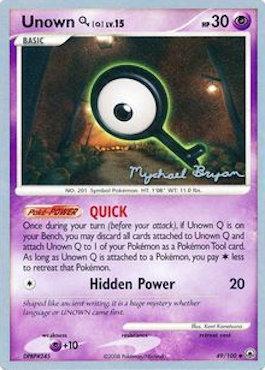 Unown Q LV.15 (49/100) (Happy Luck - Mychael Bryan) [World Championships 2010] | Golgari Games