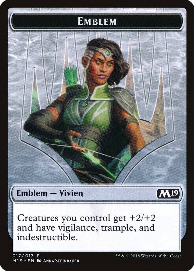 Vivien Reid Emblem [Core Set 2019 Tokens] | Golgari Games