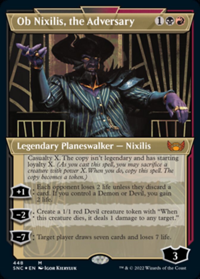 Ob Nixilis, the Adversary (Showcase Art Deco Foil Etched) [Streets of New Capenna] | Local Legends
