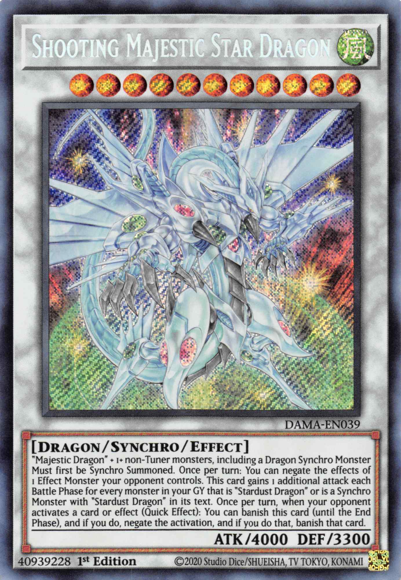 Shooting Majestic Star Dragon [DAMA-EN039] Secret Rare | Golgari Games