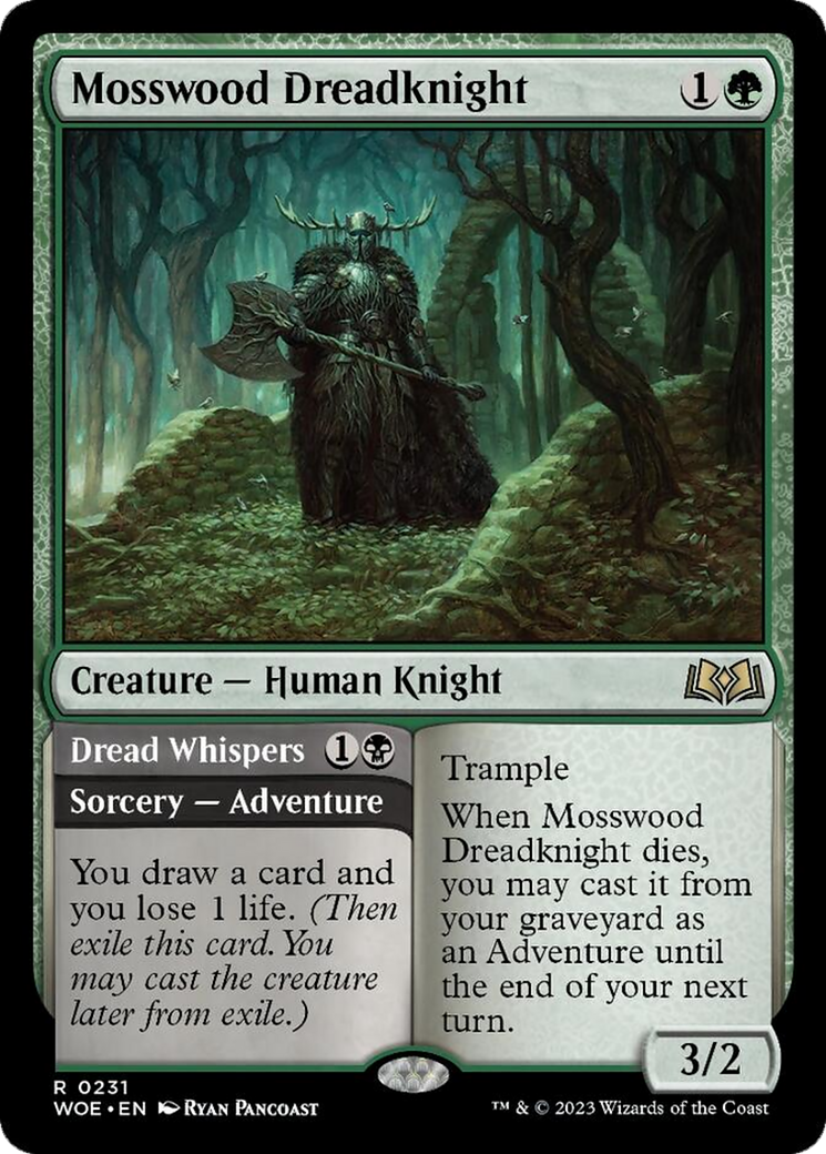 Mosswood Dreadknight // Dread Whispers [Wilds of Eldraine] | Golgari Games