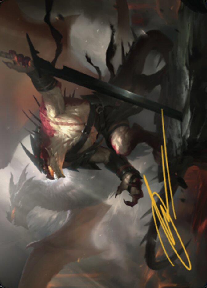 Rivaz of the Claw Art Card (Gold-Stamped Signature) [Dominaria United Art Series] | Local Legends