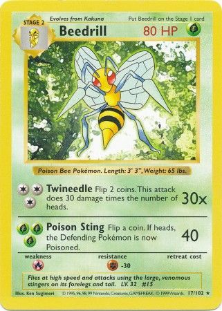 Beedrill (17/102) [Base Set Shadowless Unlimited] | Golgari Games