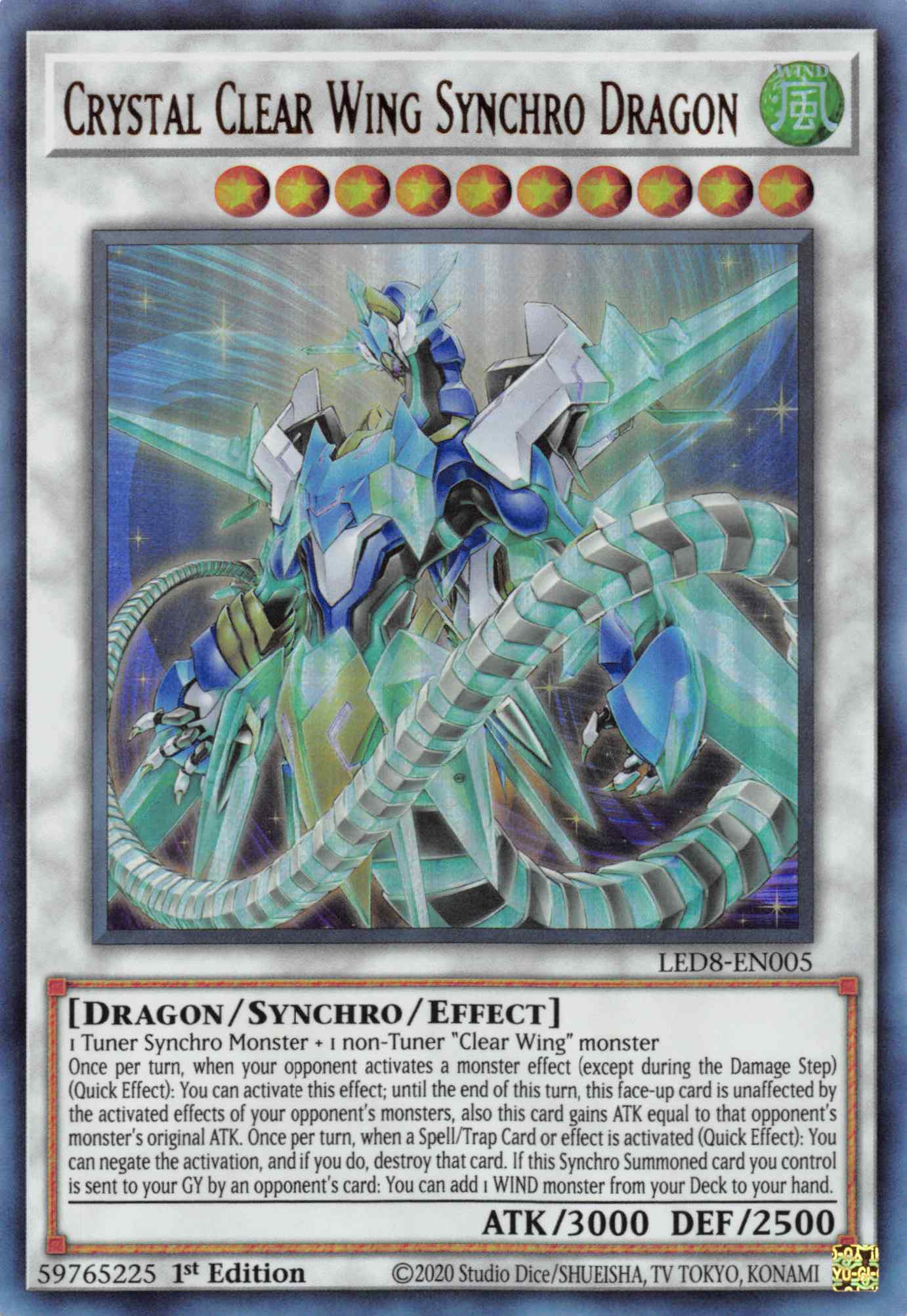 Crystal Clear Wing Synchro Dragon [LED8-EN005] Ultra Rare | Golgari Games