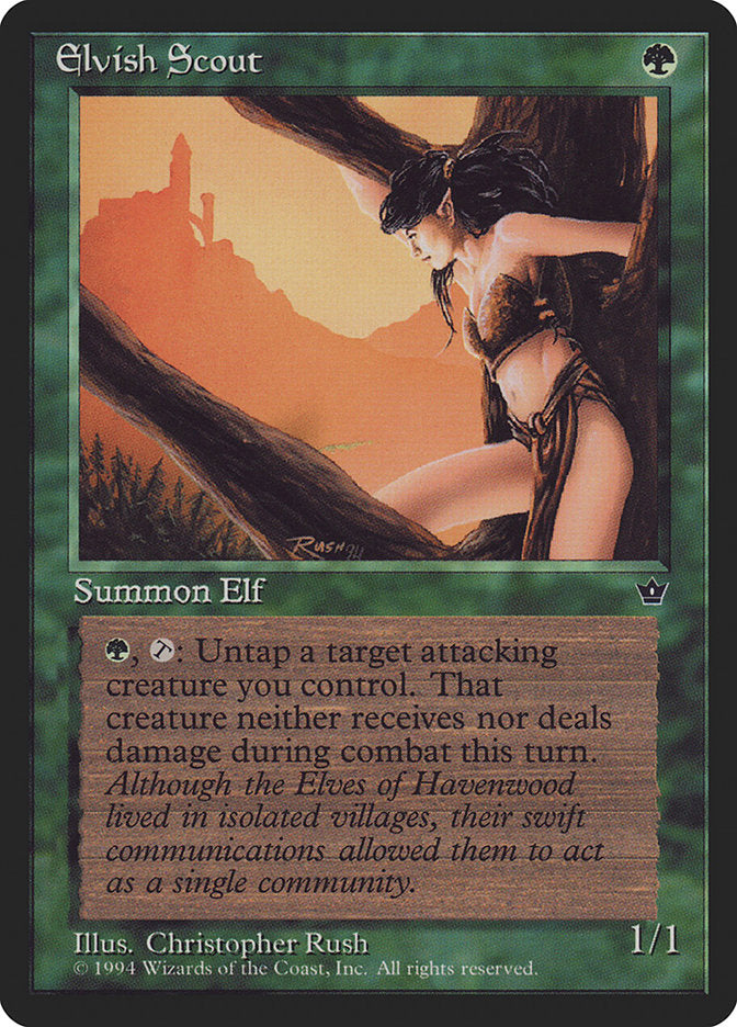 Elvish Scout (Christopher Rush) [Fallen Empires] | Golgari Games