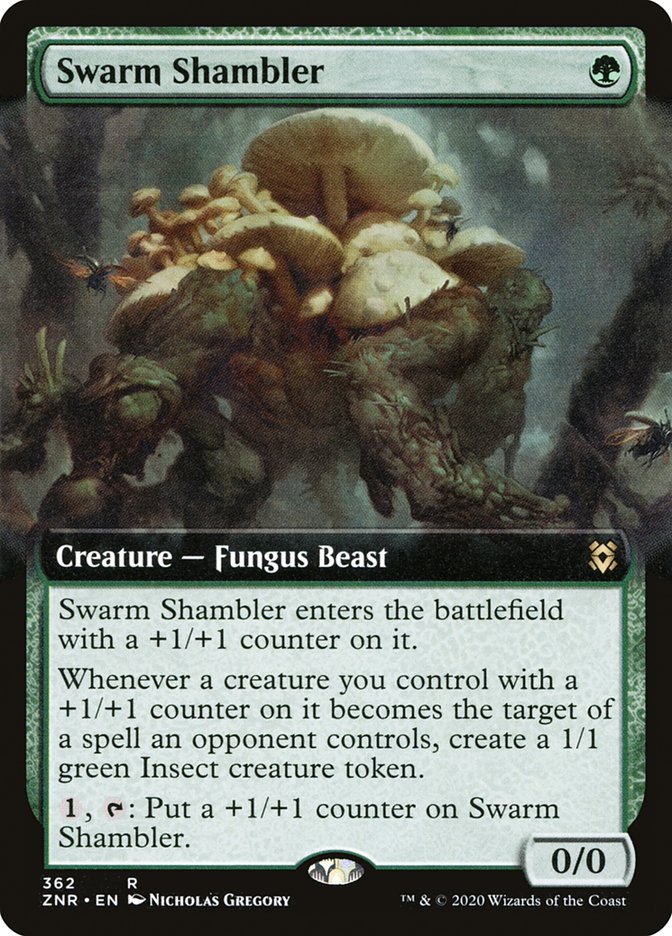 Swarm Shambler (Extended Art) [Zendikar Rising] | Golgari Games